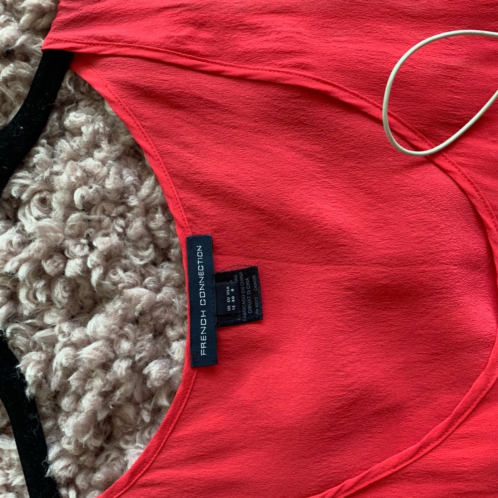 Neon coral French Connection silk tank